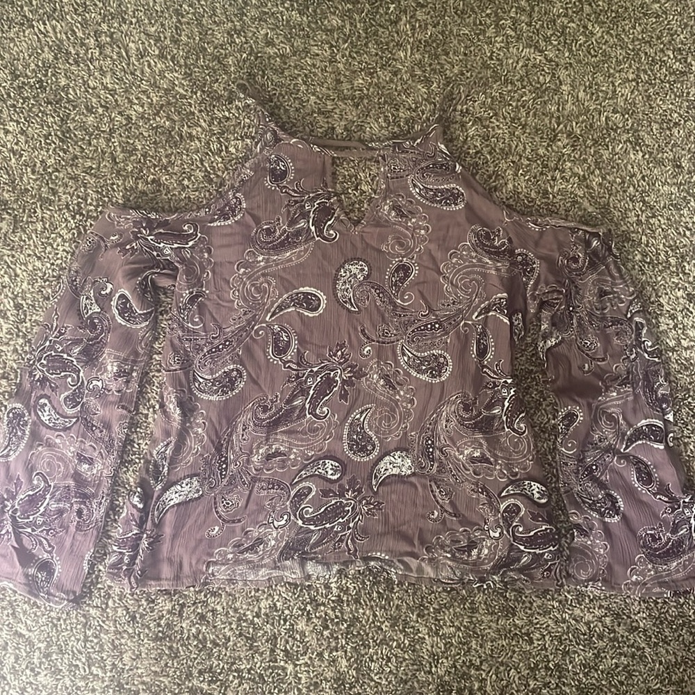 Purple patterned blouse